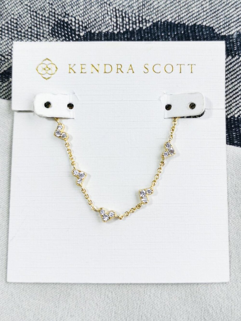 Kendra Scott White Crystal Gold Chain Bracelet - Haven Heart